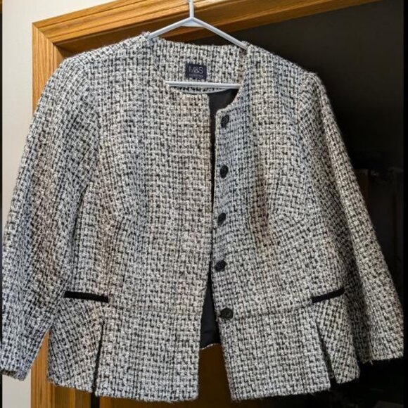 Marks & Spencer Black + White Tweed Jacket - Picture 2 of 4